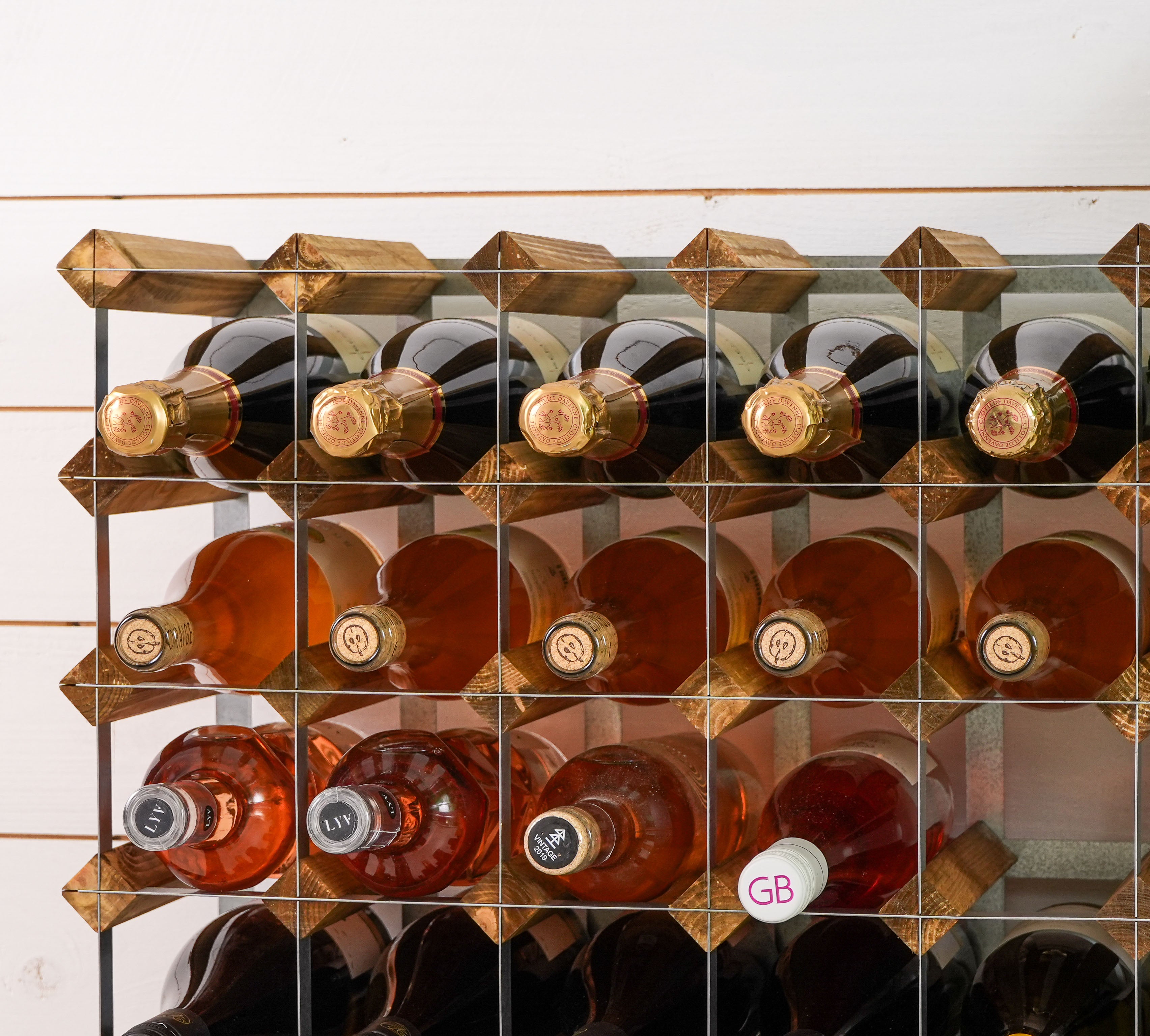 Vinreol, 16 flasker - lys eg